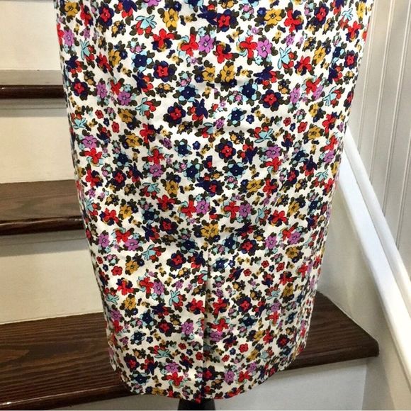 MAGGY LONDON Calf Length Sleeveless Floral Dress w Back Vent Sz 4 - Picture 10 of 15